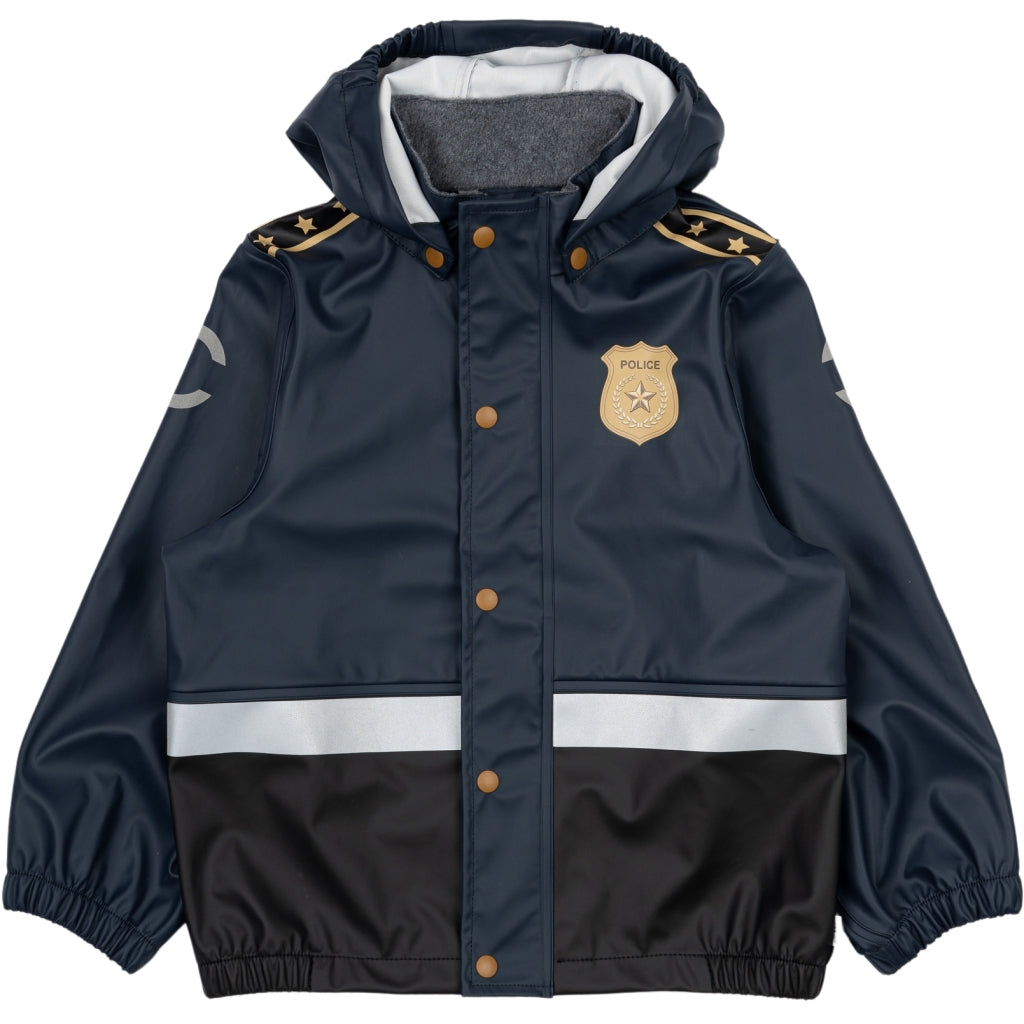 Waterproof Jacket Black Police Raincoat Rain Set (Police) Blue Nights