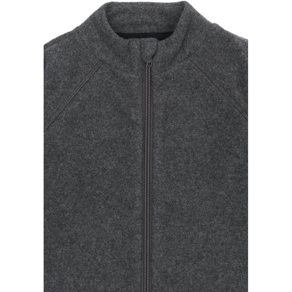 Mikk-Line - Cotton Fleece Jacket - Anthracite Melange - Anthracite ...