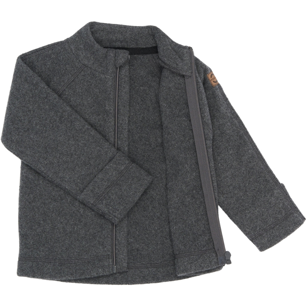 Mikk Line Mikk-Line - Cotton Fleece Jacket - Anthracite Melange - Anthracite ...